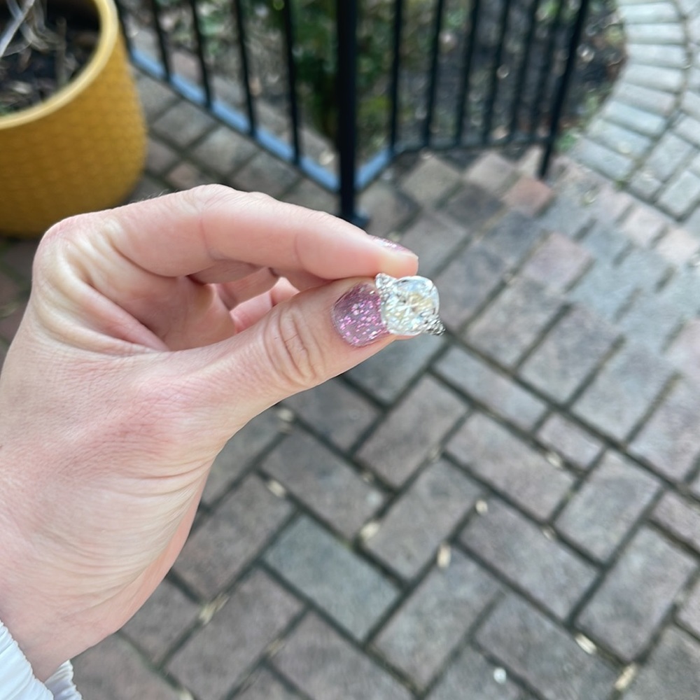 Antique 1920’s Moissanite engagement ring (Incredible). - Picture 14 of 14